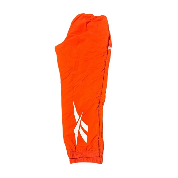 Reebok Women's Bright Orange Track Pants Size 2XL Ankle Zip Large Logo Joggers - Picture 2 of 8